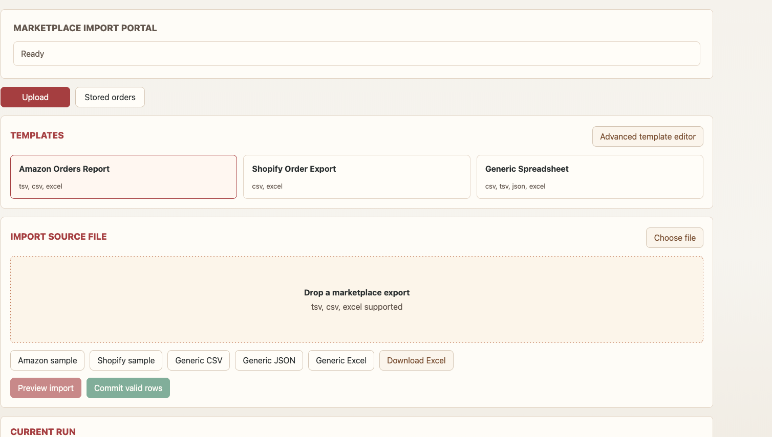Marketplace Import Portal
